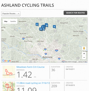 Ashland Hanover Bike Route Map