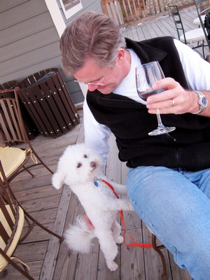 Rick Collier and friend at Bluemont Vineyard 