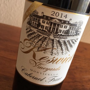 Keswick Vineyards’ 2014 Cabernet Franc Estate Reserve