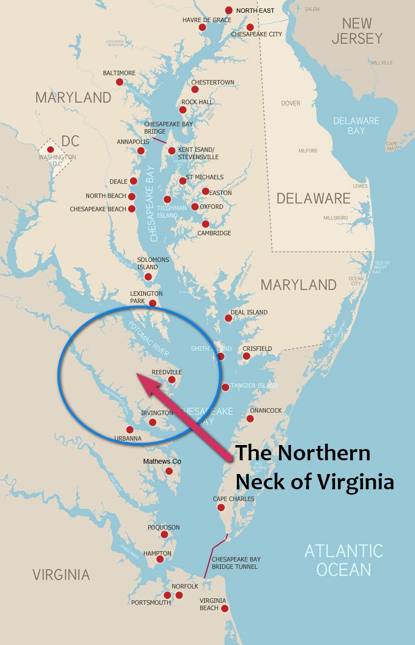 Virginia Northern Neck Map Va Wine In My Pocket